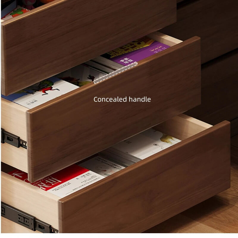 L Shaped Desk 60″ Wood Frame Black Walnut with Storage Drawers Rotating Modern