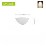 Minimalist Modern Corner Lamp - 8.1"L x 4.3"H x 8.1"W, 5W, 3000K, 110V～220V Hardwired Rounded Plaster Wall Light