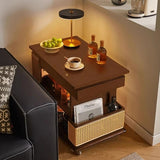 Mobile LiftTop Storage Desk 72″ Solid Wood - Adjustable Height - Rectangle - Walnut
