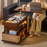 Mobile LiftTop Storage Desk 72″ Solid Wood - Adjustable Height - Rectangle - Walnut