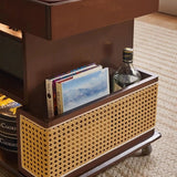 Mobile LiftTop Storage Desk 72″ Solid Wood - Adjustable Height - Rectangle - Walnut