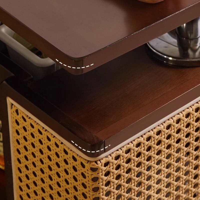 Mobile LiftTop Storage Desk 72″ Solid Wood - Adjustable Height - Rectangle - Walnut