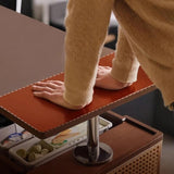 Mobile LiftTop Storage Desk 72″ Solid Wood - Adjustable Height - Rectangle - Walnut