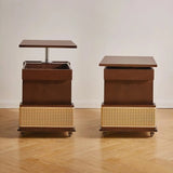 Mobile LiftTop Storage Desk 72″ Solid Wood - Adjustable Height - Rectangle - Walnut