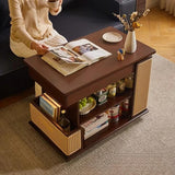 Mobile LiftTop Storage Desk 72″ Solid Wood - Adjustable Height - Rectangle - Walnut