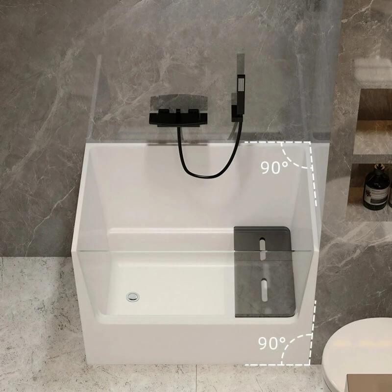 Modern Rectangular 28″ Acrylic Deep Soaking Bathtub - Soaking Therapy