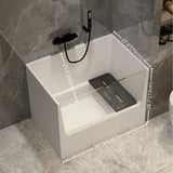 Modern Rectangular 28″ Acrylic Deep Soaking Bathtub - Soaking Therapy