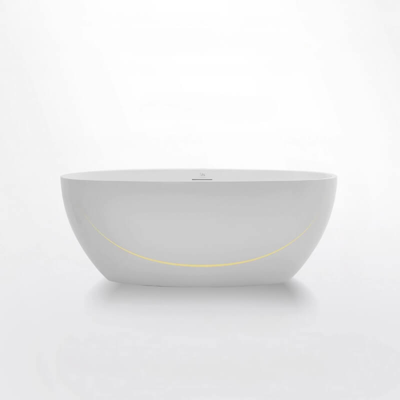 Modern Style Deep Soaking Bathtub 36″ - Oval Acrylic in White