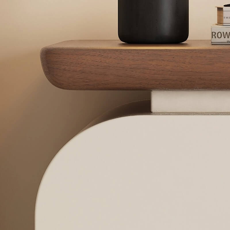 Narrow Bedside Table in Walnut - Solid Wood with Drawers and Shelves - Scandinavian-style