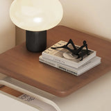 Narrow Bedside Table in Walnut - Solid Wood with Drawers and Shelves - Scandinavian-style