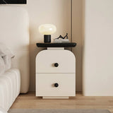 Narrow Bedside Table in Walnut - Solid Wood with Drawers and Shelves - Scandinavian-style