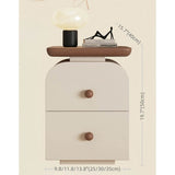 Narrow Bedside Table in Walnut - Solid Wood with Drawers and Shelves - Scandinavian-style