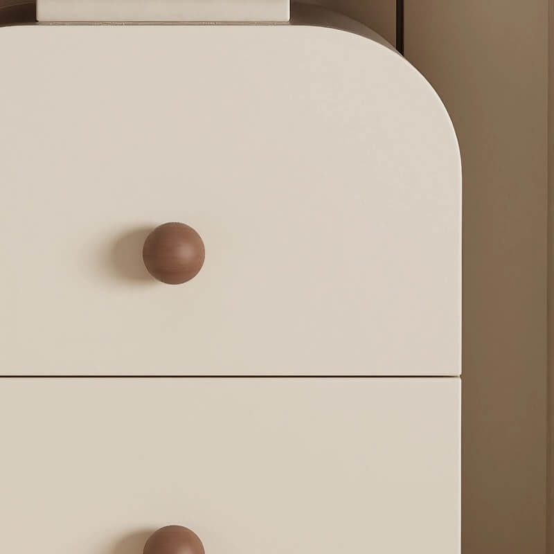Narrow Bedside Table in Walnut - Solid Wood with Drawers and Shelves - Scandinavian-style