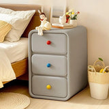 Narrow Off-White Wood Bedside Table - 3 Drawers, Scandinavian Style