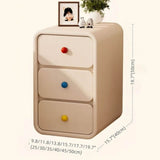 Narrow Off-White Wood Bedside Table - 3 Drawers, Scandinavian Style