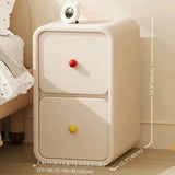 Narrow Off-White Wood Bedside Table - 3 Drawers, Scandinavian Style