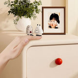 Narrow Off-White Wood Bedside Table - 3 Drawers, Scandinavian Style