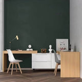 Natural Wood 48″ L Shaped Desk - Modern Style with Storage, Rotating Shelves, Drawers & Wood Frame