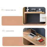 Natural Wood 48″ L Shaped Desk - Modern Style with Storage, Rotating Shelves, Drawers & Wood Frame