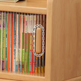 Nordic Style L-Shaped Desk 60″ - White+Natural Wood, Wood Trestle Base, with Storage and Shelves