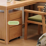 Nordic Style L-Shaped Desk 60″ - White+Natural Wood, Wood Trestle Base, with Storage and Shelves