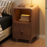 Scandinavian-style Narrow Bedside Table - White Wood Nightstand with Drawers and Shelves