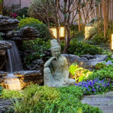 Water Moon Guanyin 18.9″ Engineered Stone Garden Buddha Statue for Yard & Balcony