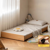Oak, Beech solid wood floor bed with pulley toddler bed<