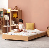 Oak, Beech solid wood floor bed with pulley toddler bed<