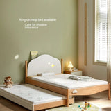 Oak, Beech solid wood floor bed with pulley toddler bed<