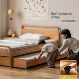 Oak, Beech solid wood floor bed with pulley toddler bed<