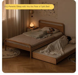 Oak, Beech solid wood floor bed with pulley toddler bed<