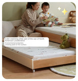 Oak, Beech solid wood floor bed with pulley toddler bed<