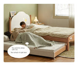 Oak, Beech solid wood floor bed with pulley toddler bed<