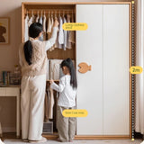 Beech Solid Wood Kids Sliding Door Wardrobe