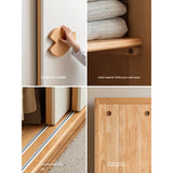 Beech Solid Wood Kids Sliding Door Wardrobe