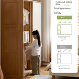 Beech Solid Wood Kids Sliding Door Wardrobe