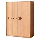 Beech Solid Wood Kids Sliding Door Wardrobe