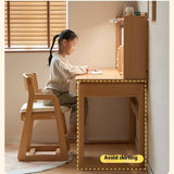 Beech Solid Wood Kids Learning Desk with Eye Protection Lamp