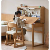 Beech Solid Wood Kids Learning Desk with Eye Protection Lamp