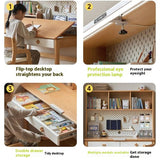 Beech Solid Wood Kids Learning Desk with Eye Protection Lamp