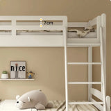 Beech, Birch solid wood children's bunk bed white detachable bed.