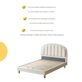 Children's Bed Modern Simple White Cream organic leather<