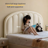 Children's Bed Modern Simple White Cream organic leather<