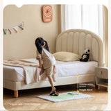 Children's Bed Modern Simple White Cream organic leather<