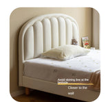 Children's Bed Modern Simple White Cream organic leather<