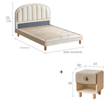 Children's Bed Modern Simple White Cream organic leather<