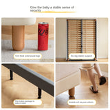 Children's Bed Modern Simple White Cream organic leather<