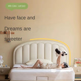 Children's Bed Modern Simple White Cream organic leather<