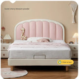 Children's Bed Modern Simple White Cream organic leather<